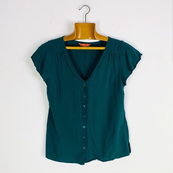 🌵ModCloth motivating ways button up top teal m - Picture 3 of 6